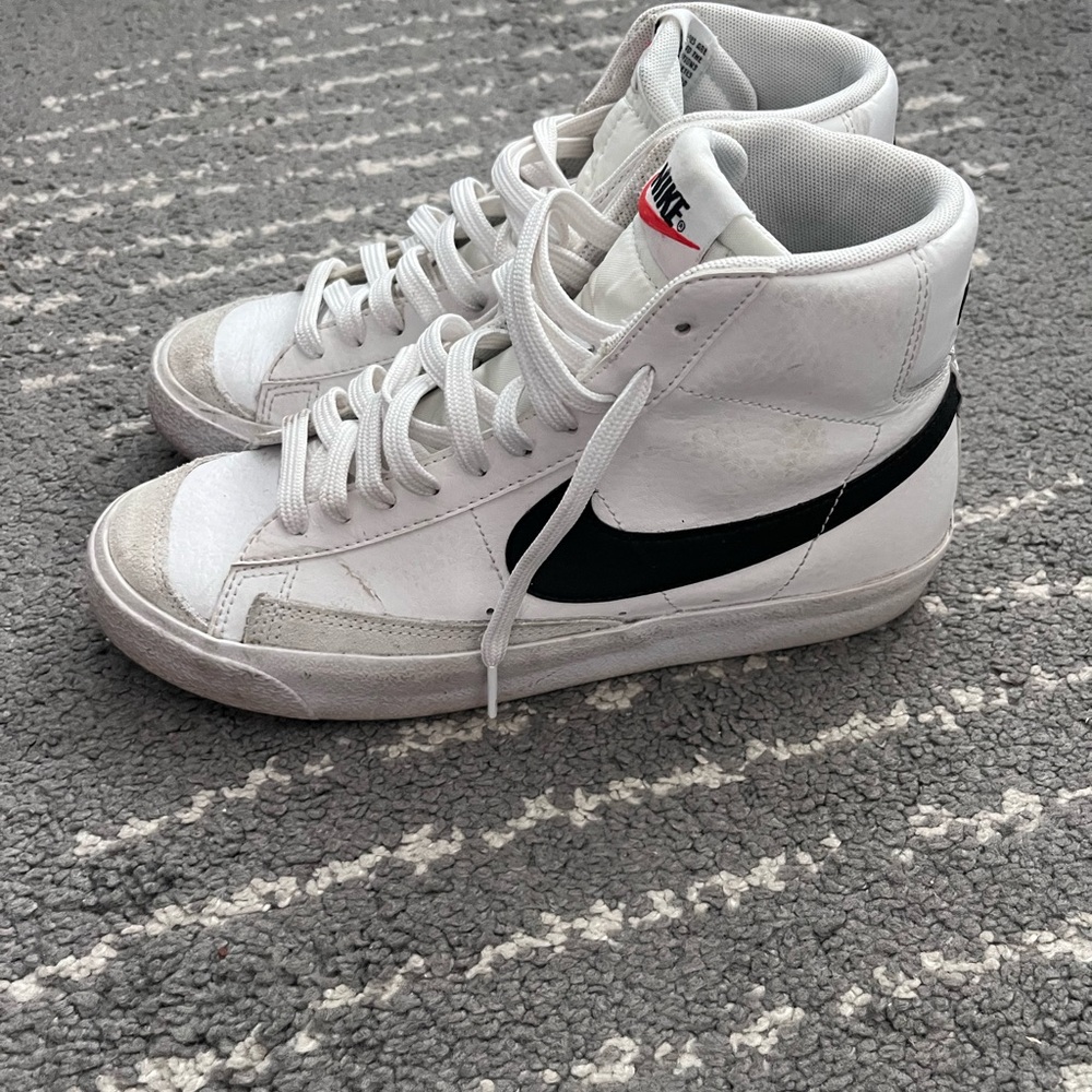Nike White and Black High-Top Sneakers